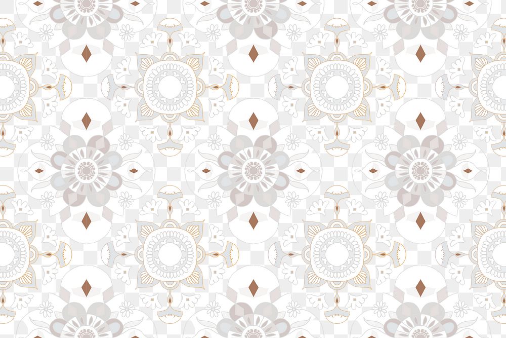 Indian Mandala pattern png botanical background