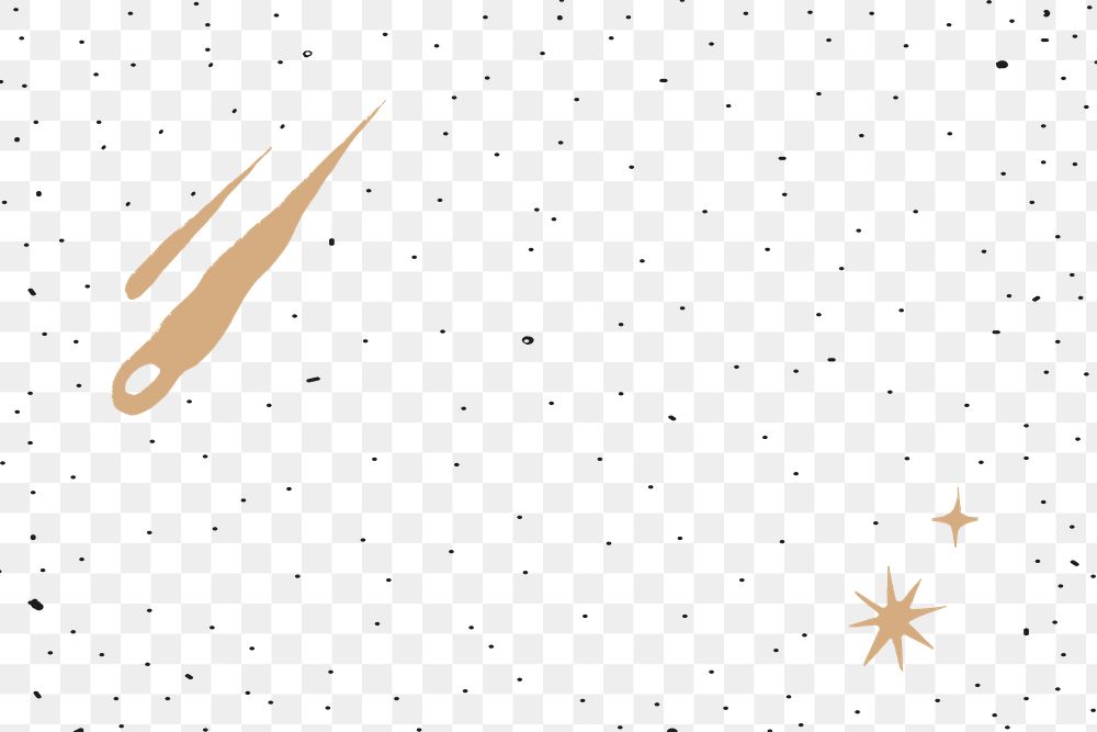 Galaxy golden comet png on transparent background