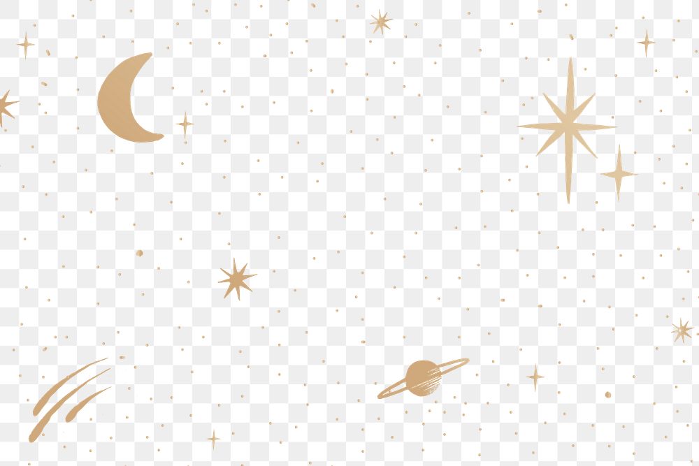 Golden stars galactic png starry sky