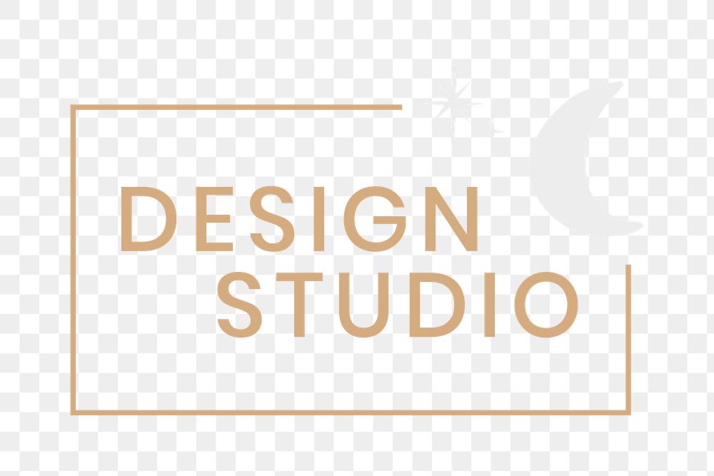 Design studio png gold cute space logo design