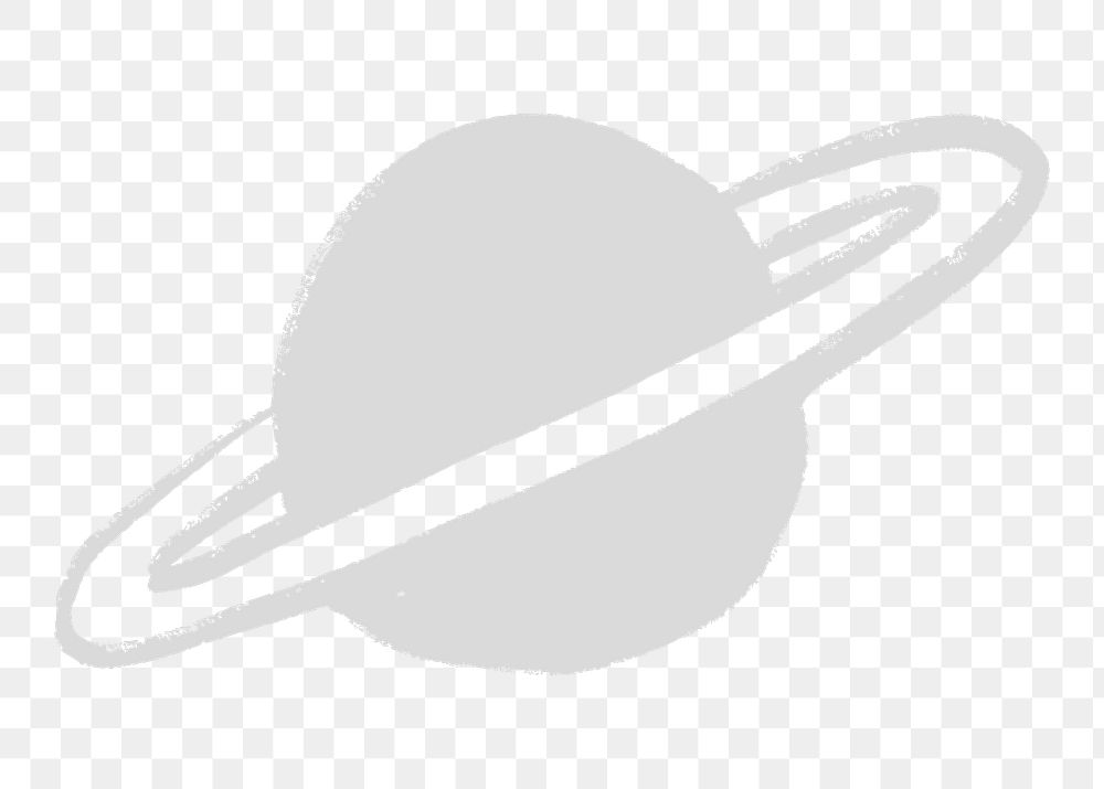 Silver png Saturn galactic doodle sticker