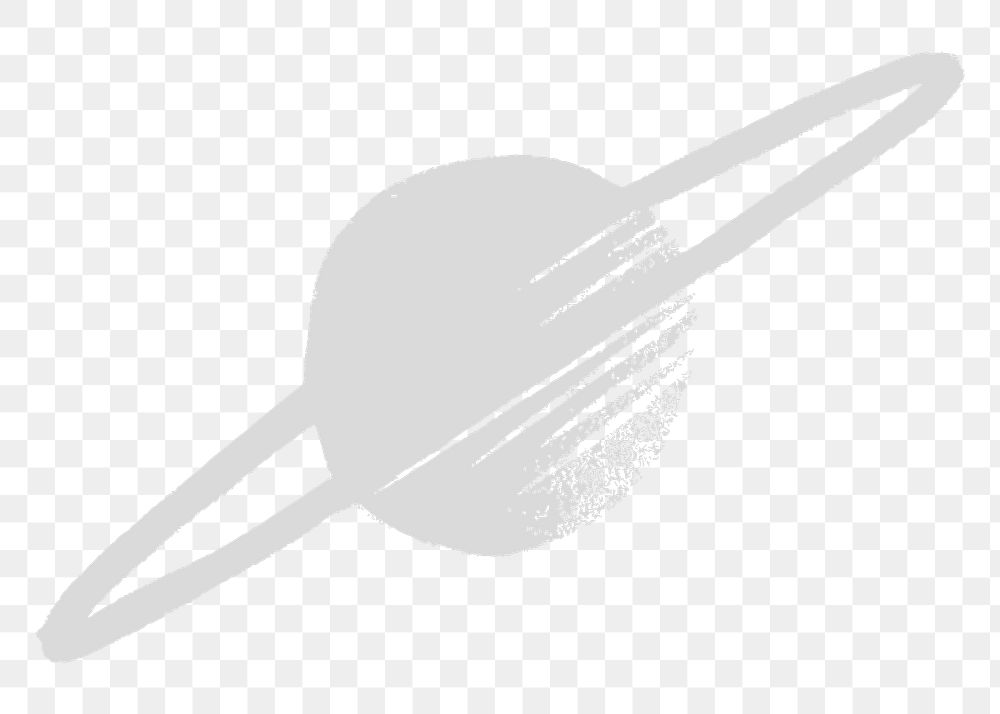 Silver png Saturn galactic doodle sticker