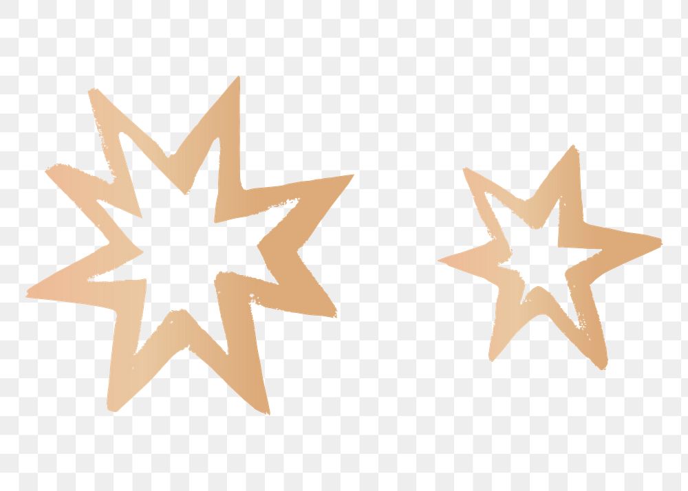 Space stars gold png galactic doodle sticker
