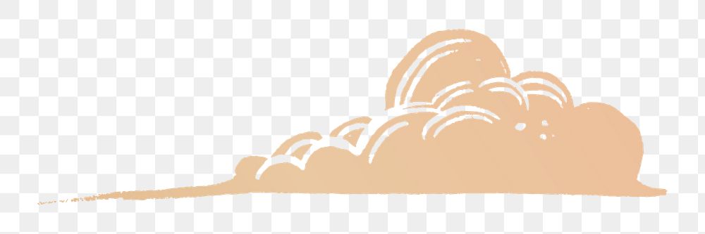 Golden png cloud cute doodle sticker