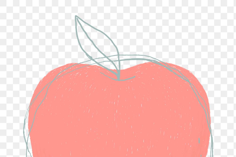 Fruit doodle pink apple png design space