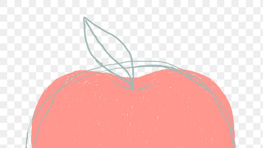 Fruit doodle pink apple png copy space