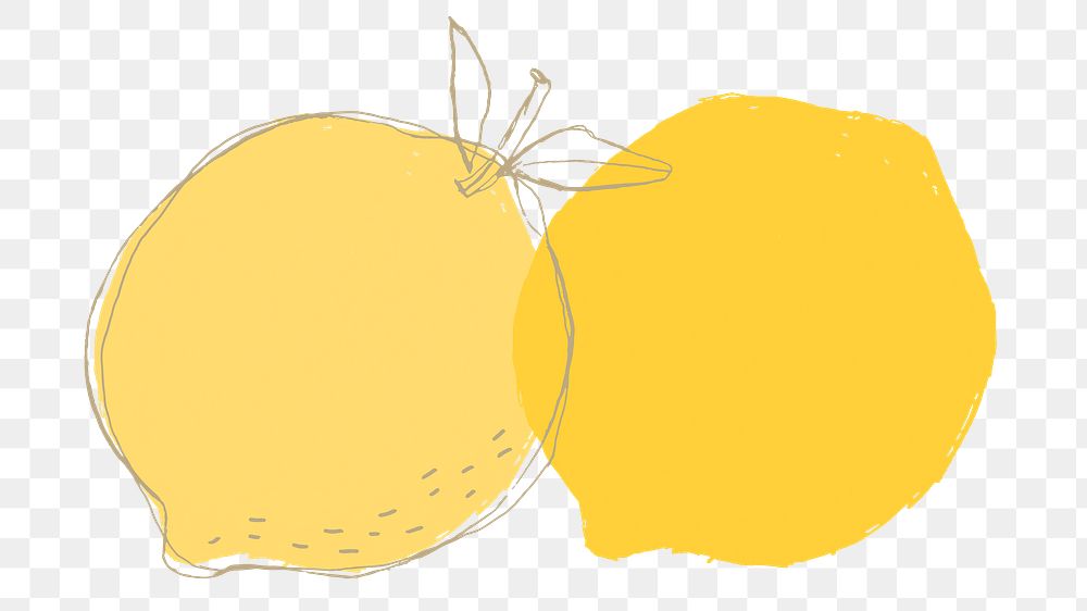 Yellow lemon fruit png hand drawn design space