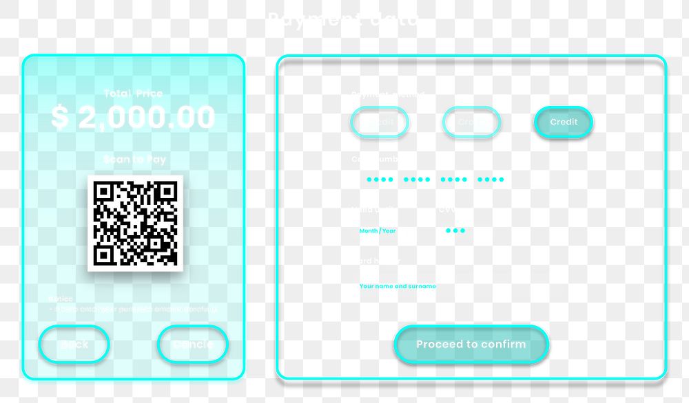 QR code png scan payment application