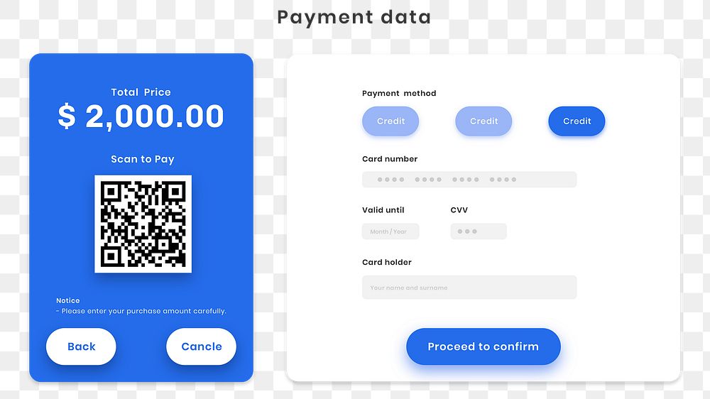 QR code png scan payment application