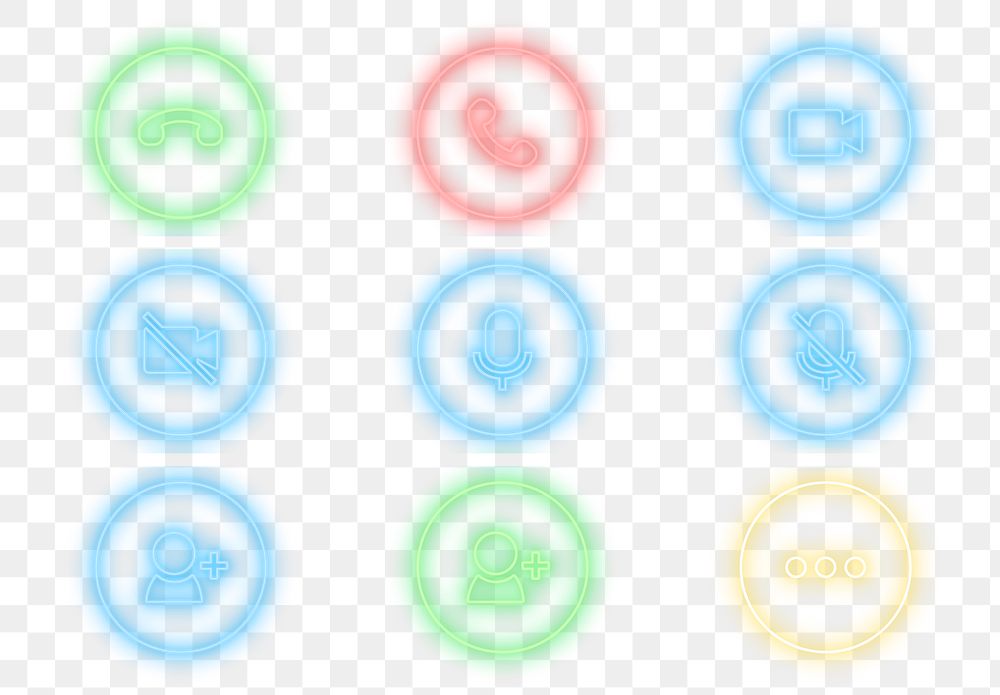 Smartphone call icon png set
