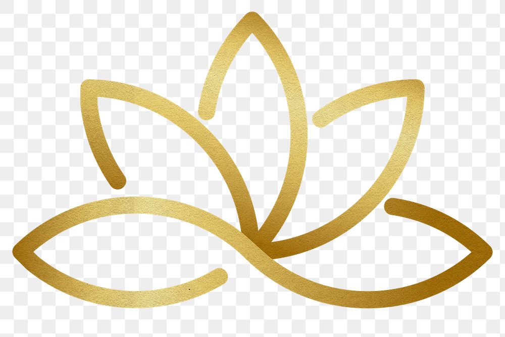 Spa business logo png gold lotus icon design