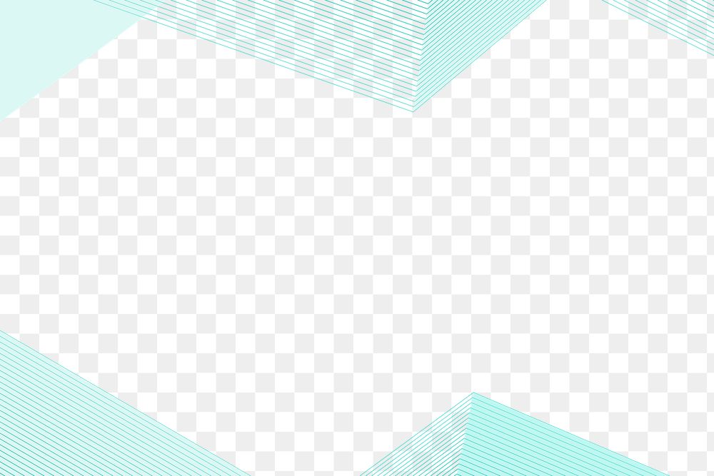 Turquoise geometric frame transparent background png 