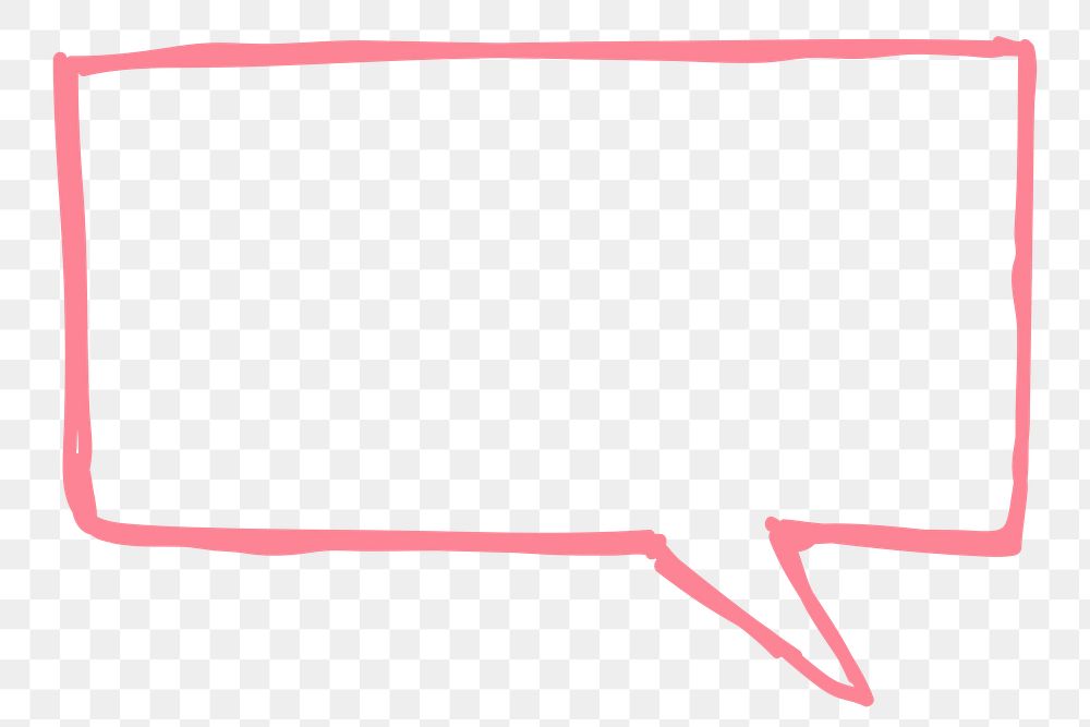 Pink square png speech bubble business clipart