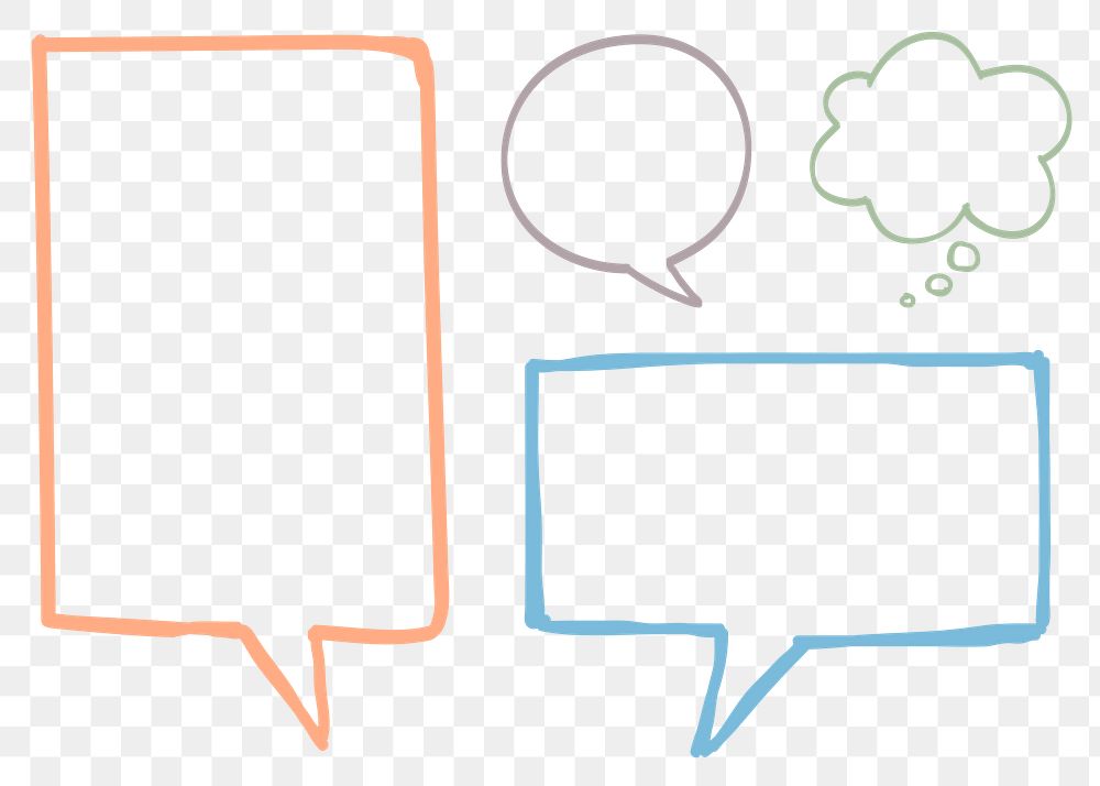 Business speech bubbles png colorful collection