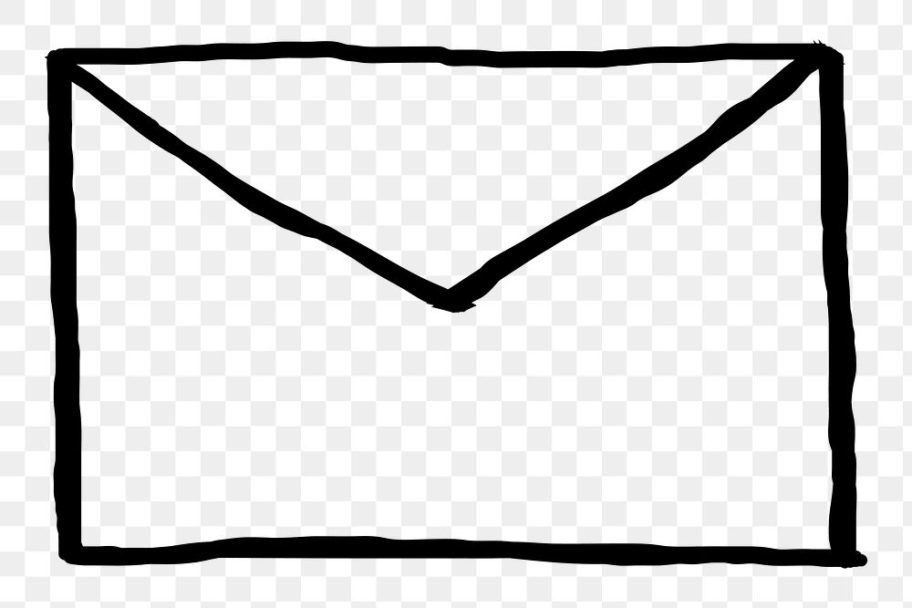 Simple hand drawn envelope transparent png icon