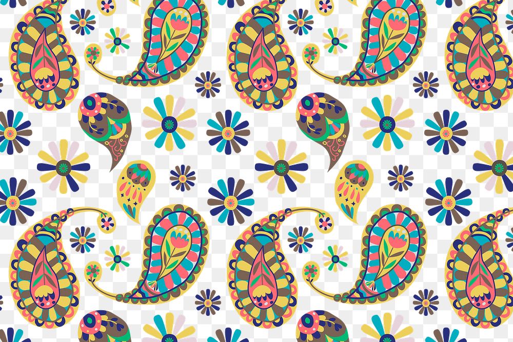 Indian paisley pattern png transparent background