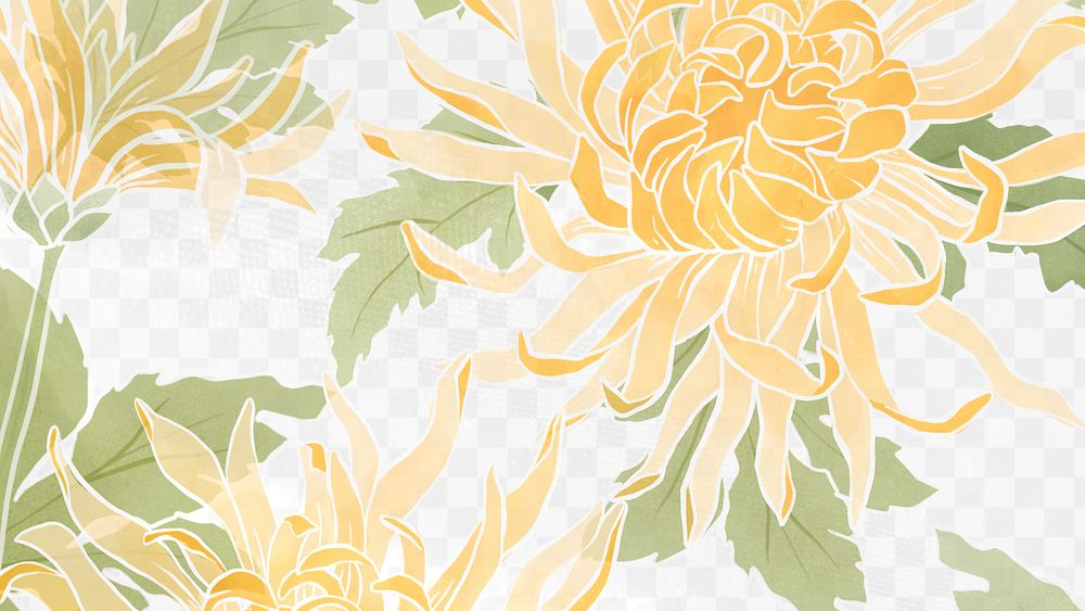 Hand-drawn png chrysanthemum transparent background
