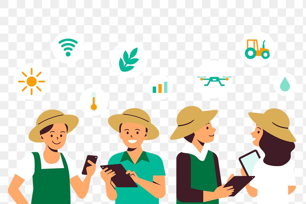 Agricultural entrepreneurship png smart farming transparent background