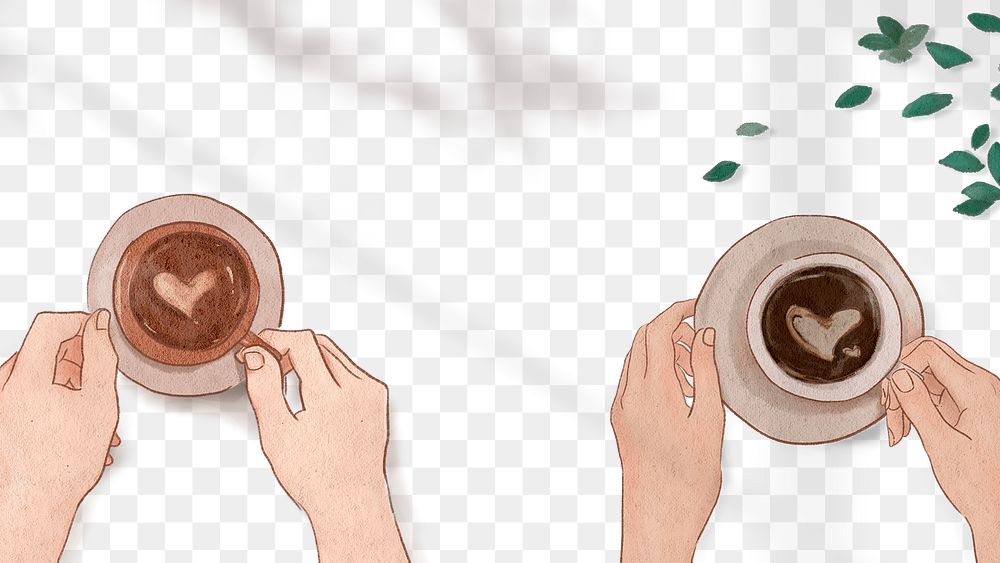 Perfect coffee date Valentine&rsquo;s png aesthetic illustration background