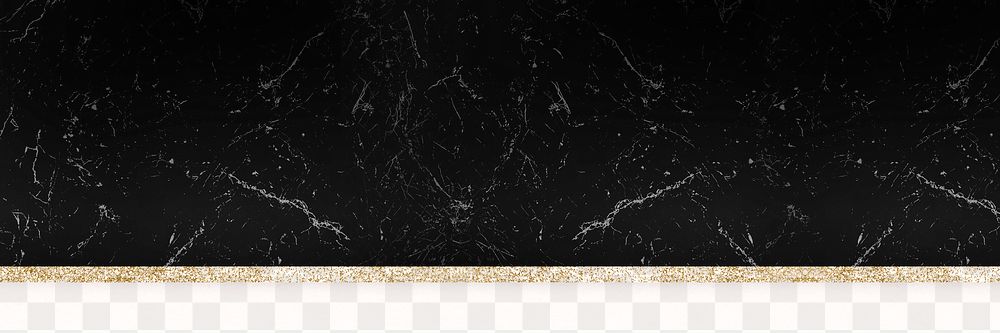Black aesthetic marble png golden sparkly border