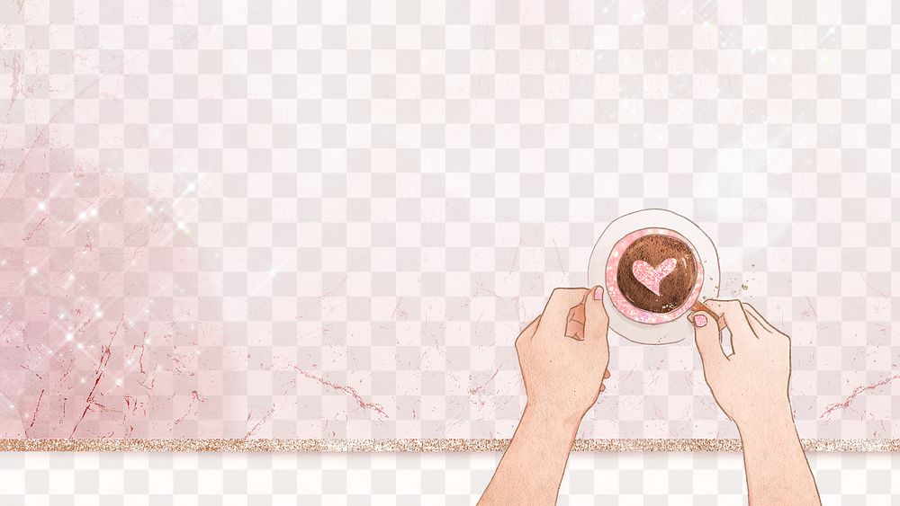 Cute coffee date Valentine&rsquo;s png transparent background