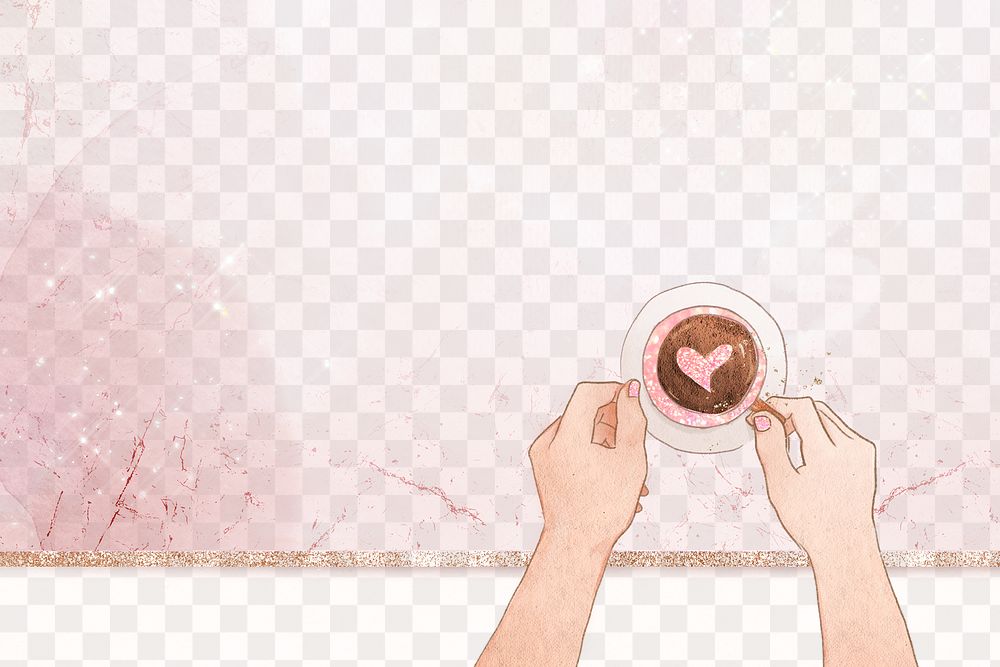 Heart coffee Valentine&rsquo;s png transparent background