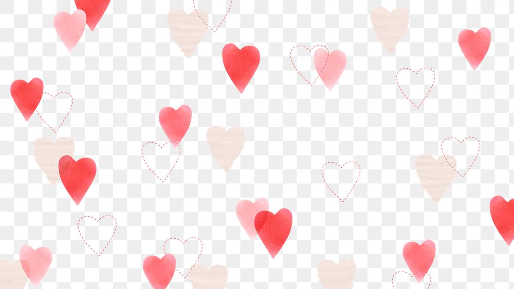 Cute heart pattern png in transparent background
