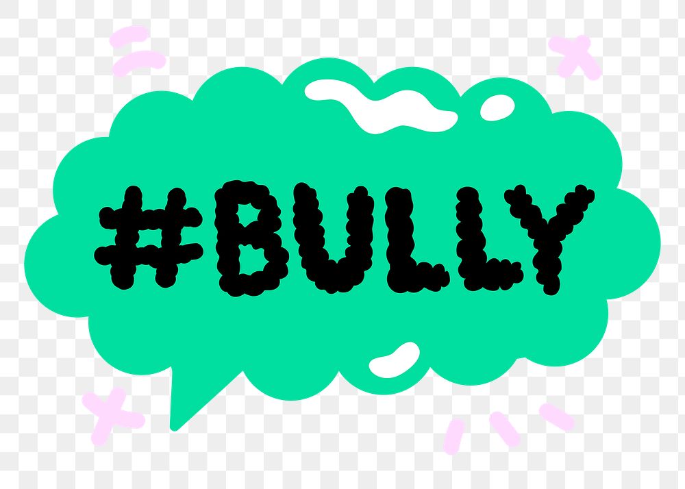PNG cyber bully funky social media story sticker