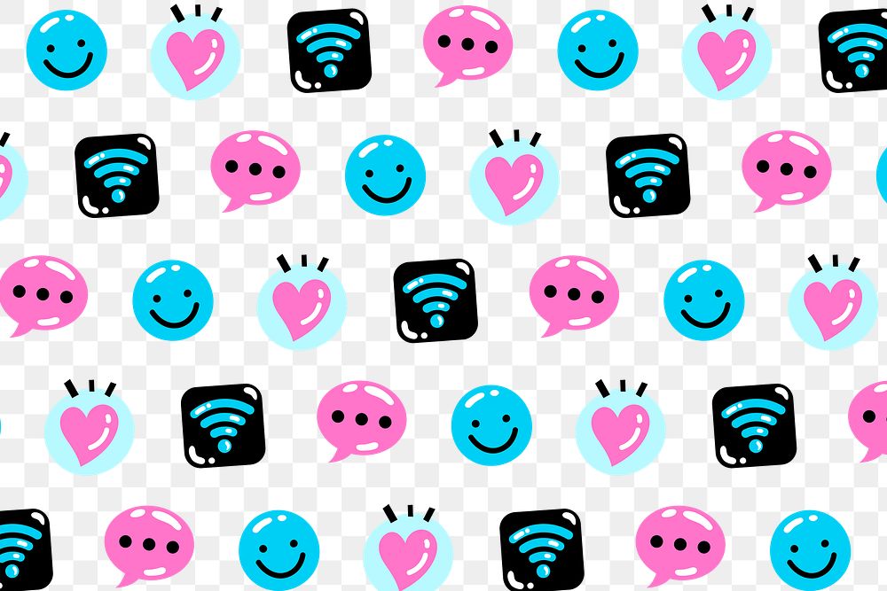 PNG funky icon pattern transparent in blue and pink
