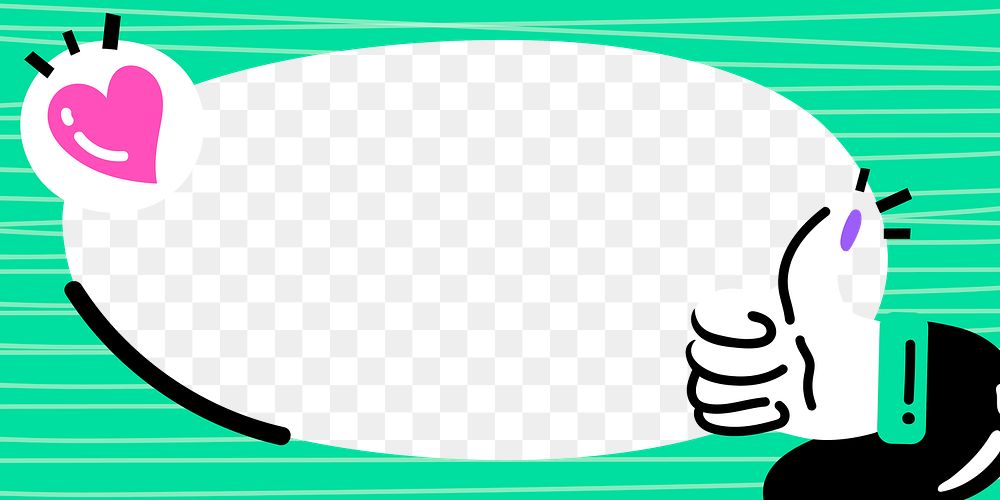 Green frame png with thumbs up icon