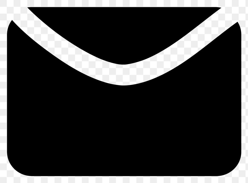Png email social media icon in black simple flat style