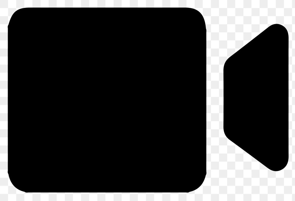PNG video call app icon in black simple flat style