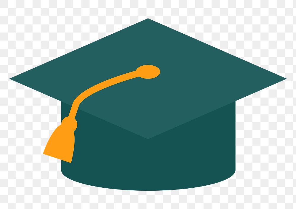 PNG graduation cap education flat graphic design element