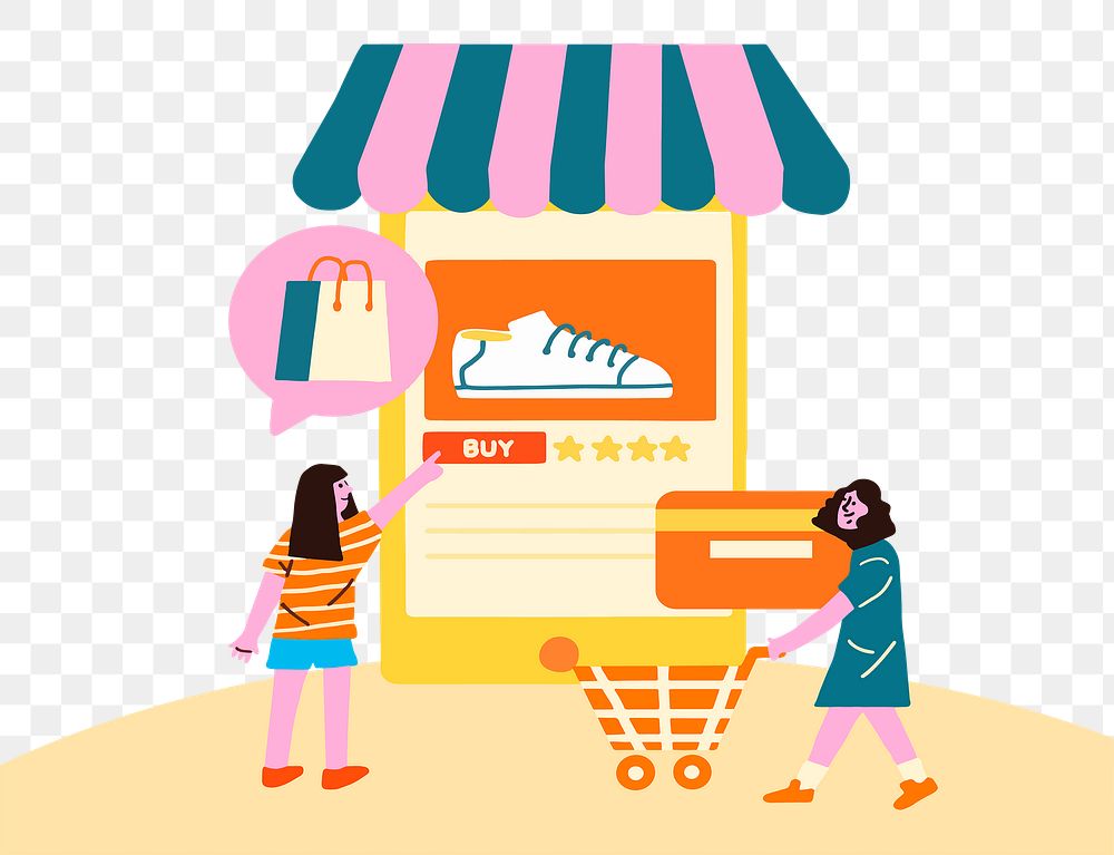 Shopping png flat design element