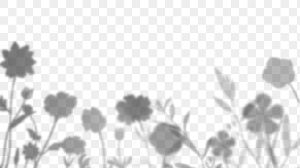 Png flower shadow background, botanical shadow in transparent design