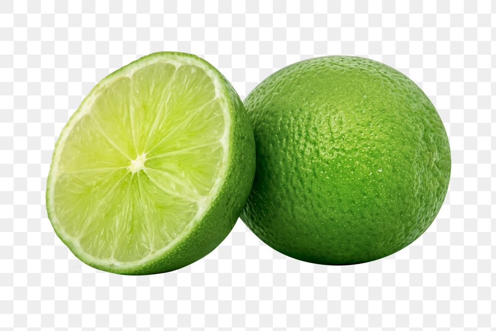 Sliced lime  png clipart, citrus fruit on transparent background