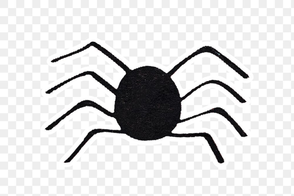 Halloween black spider sticker overlay design element