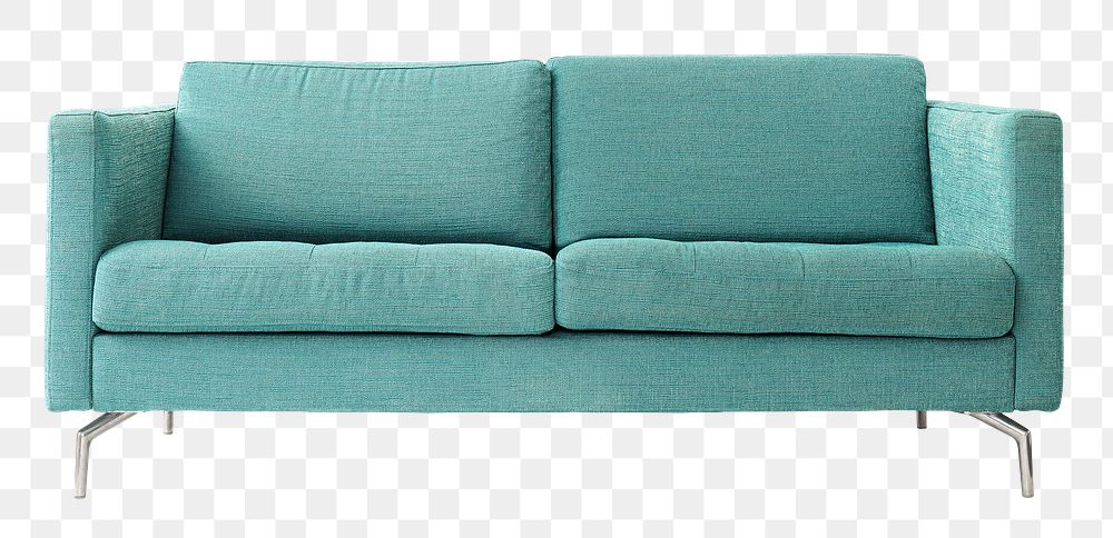 Green modern sofa png mockup living room furniture