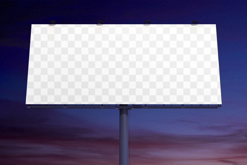 3D billboard mockup png transparent, customizable advertisement