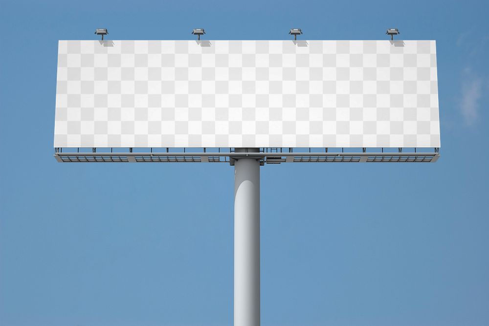 3D billboard mockup png transparent, customizable advertisement