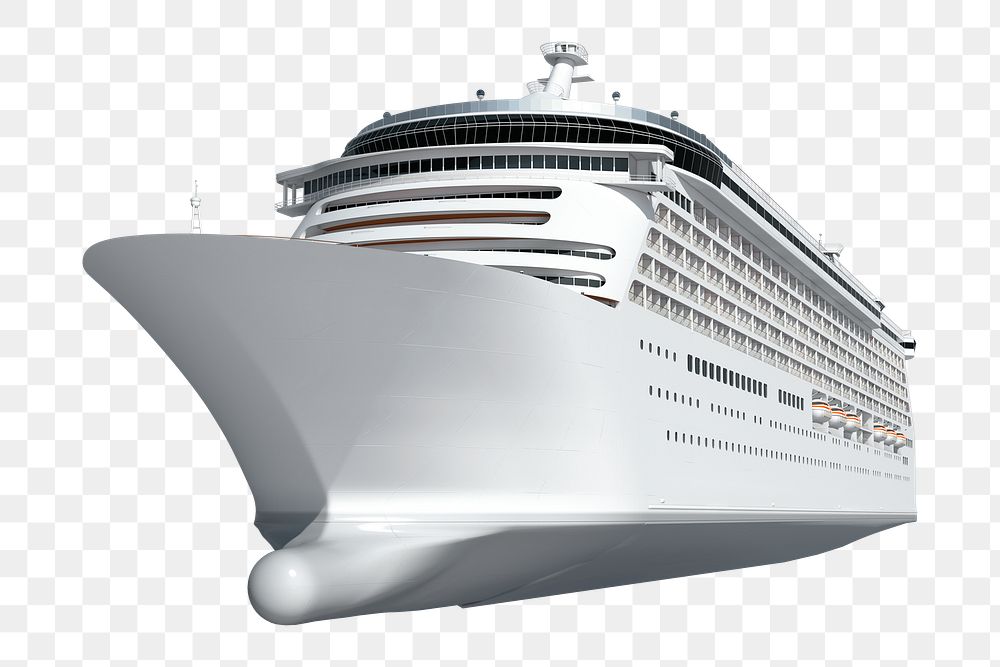 3D cruise ship png, boat on transparent background