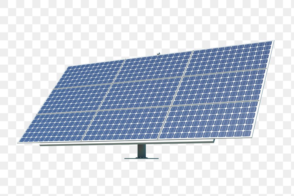 3D solar panel png sticker, alternative energy on transparent background