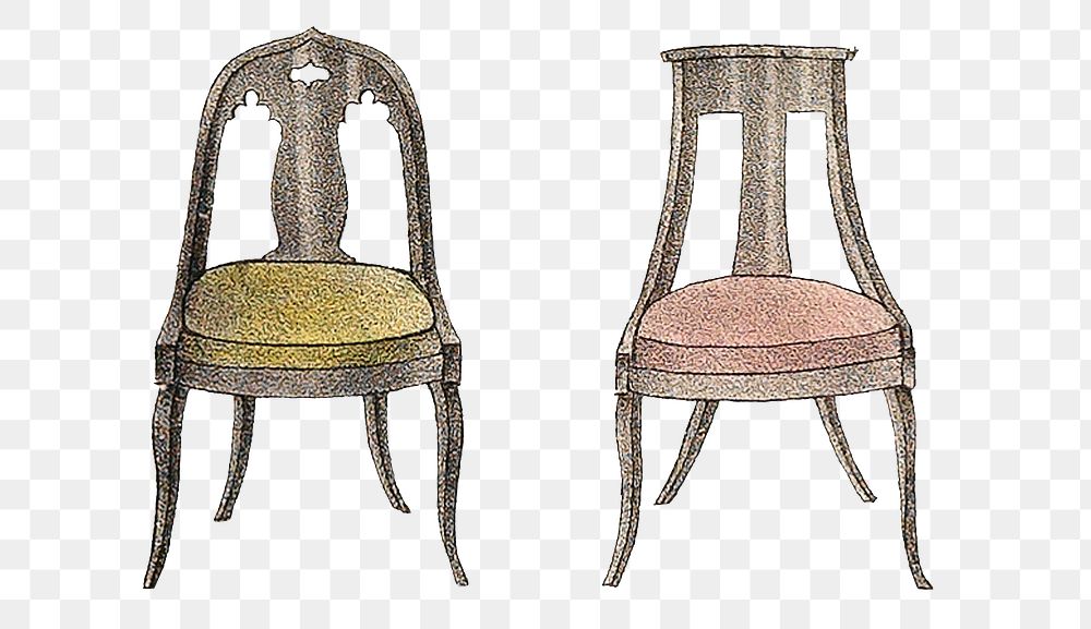 Vintage hand draw chairs design element