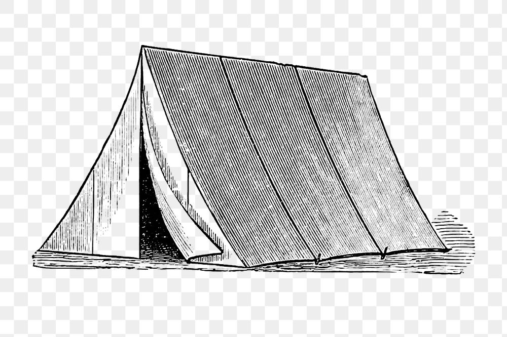 PNG Drawing of a tent, transparent background