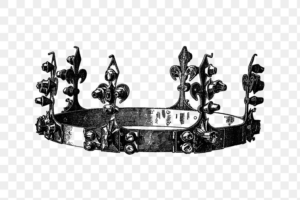 PNG Drawing of a royal crown, transparent background