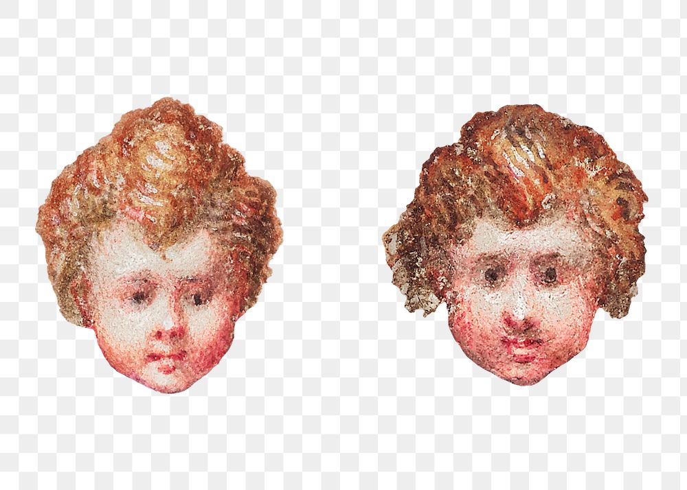 Victorian cherub baby decor png, remix from The Model Book of Calligraphy Joris Hoefnagel and Georg Bocskay