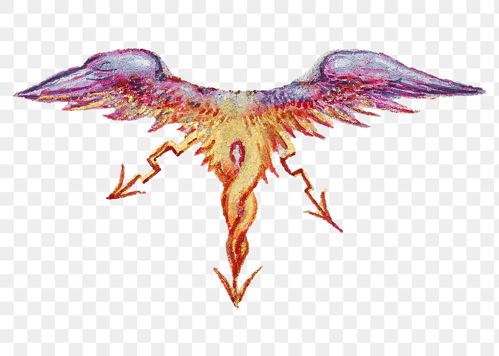 Mythical wings png painting ornament