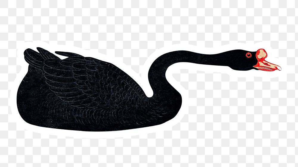 Black goose sticker overlay design element 