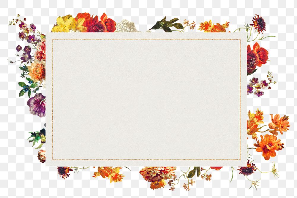 Colorful flower frame on a watercolor textured background