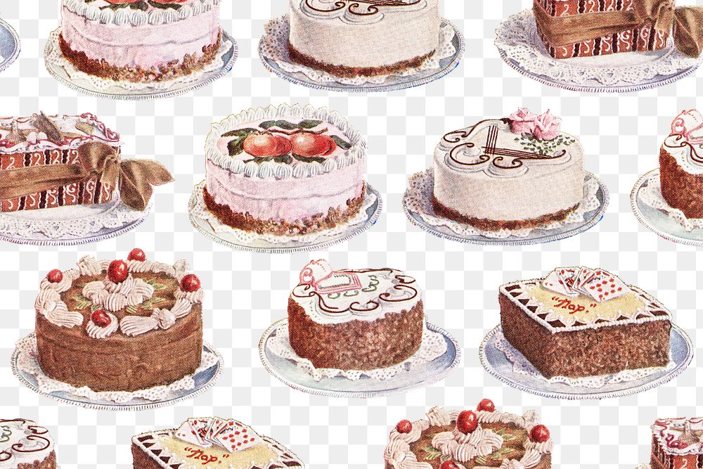 Fancy cakes patterned background